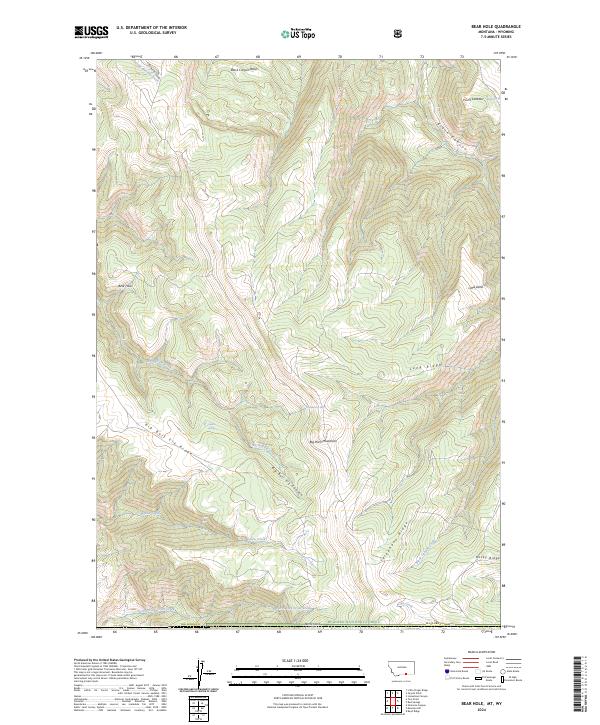 Bear Hole, MT-WY — USGS 7.5-minute topo (2024)