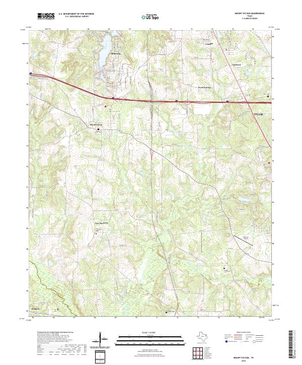 Mount Sylvan, TX — USGS 7.5-minute topo (2022)
