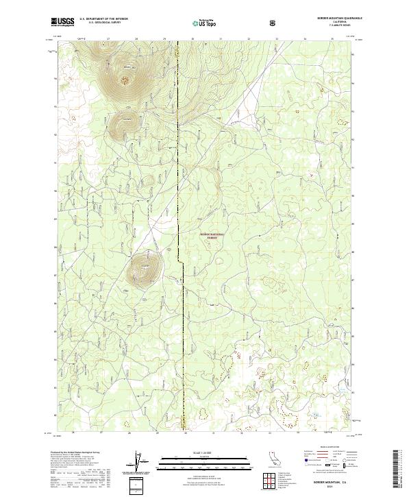 Border Mountain, CA — USGS 7.5-minute topo (2021)