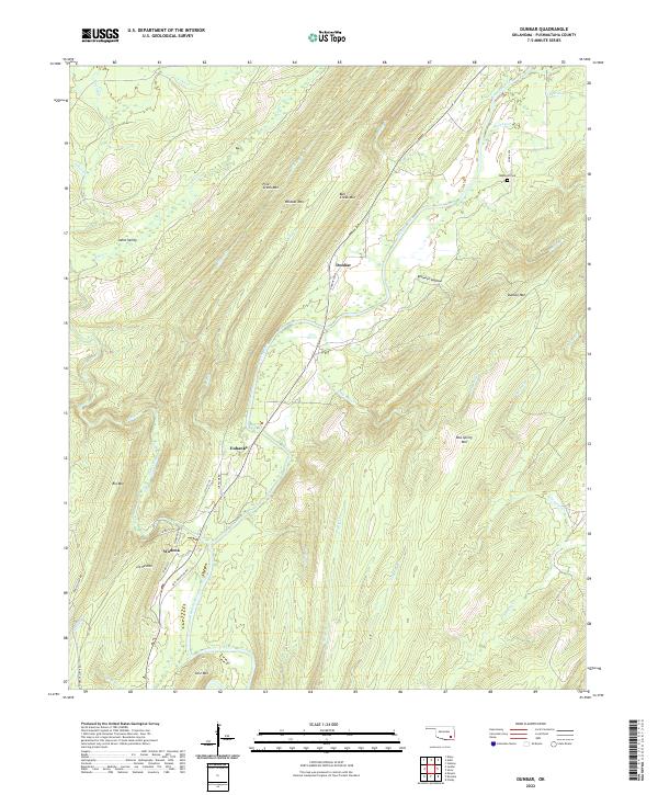 Dunbar, OK — USGS 7.5-minute topo (2022)