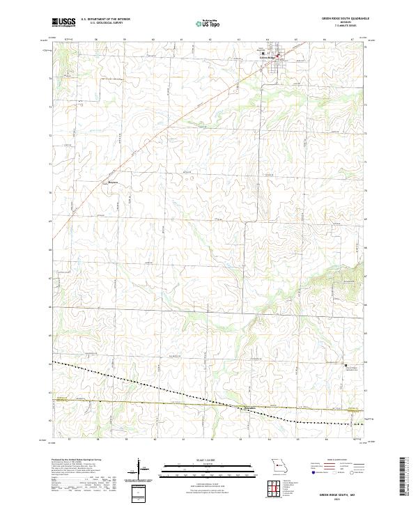 Green Ridge South, MO — USGS 7.5-minute topo (2021)