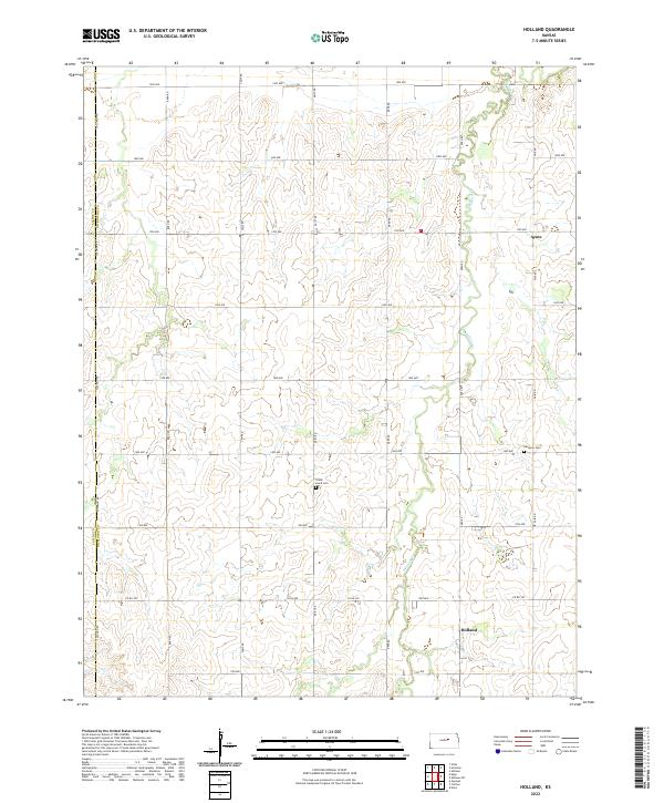 Holland, KS — USGS 7.5-minute topo (2022)