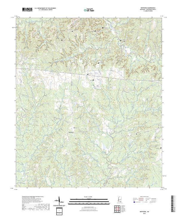 Newtonia, MS — USGS 7.5-minute topo (2024)