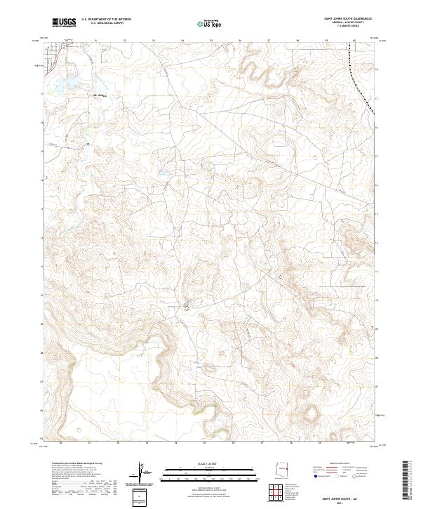 Saint Johns South, AZ — USGS 7.5-minute topo (2021)