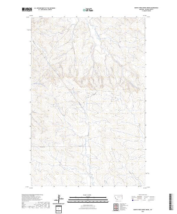 North Fork Horse Creek, MT — USGS 7.5-minute topo (2024)