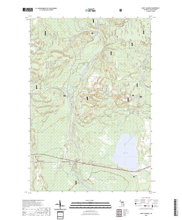 Saint Jacques, MI — USGS 7.5-minute topo (2023)