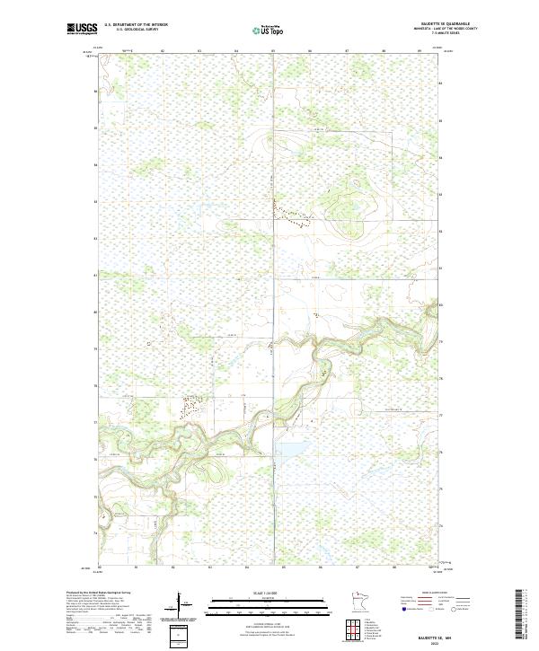 Baudette SE, MN — USGS 7.5-minute topo (2022)