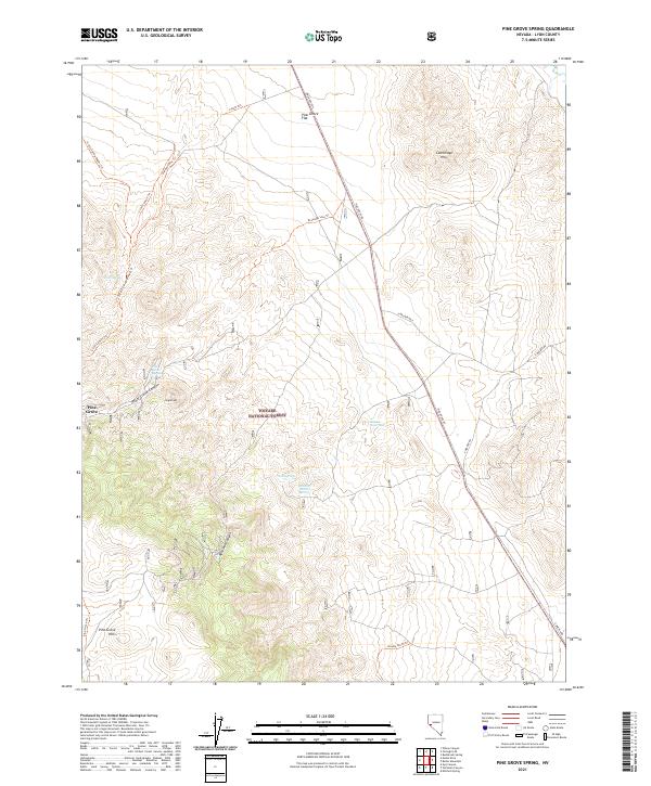 Pine Grove Spring, NV — USGS 7.5-minute topo (2021)