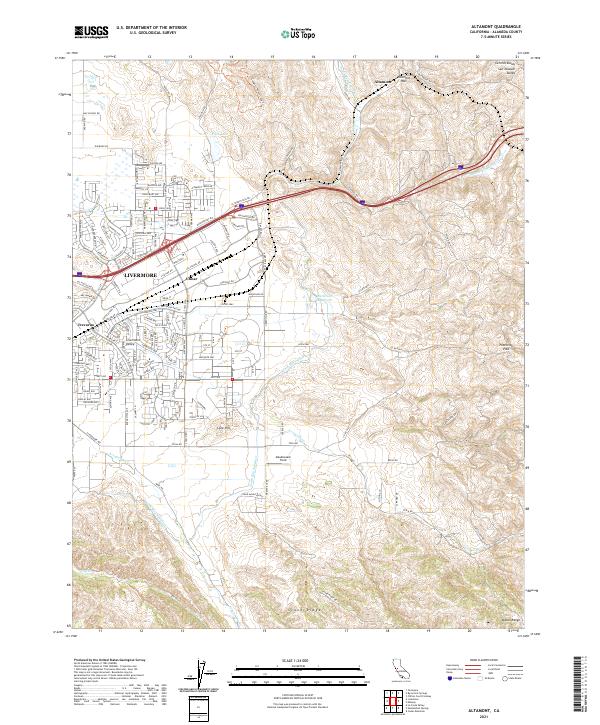 Altamont, CA — USGS 7.5-minute topo (2021)