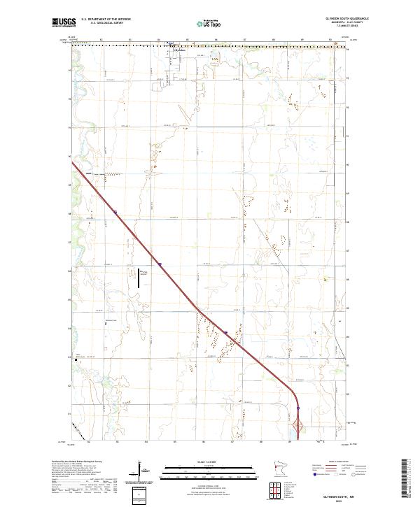 Glyndon South, MN — USGS 7.5-minute topo (2022)