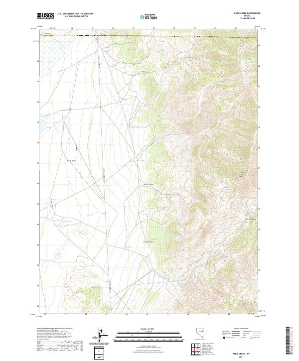 Paris Creek, NV — USGS 7.5-minute topo (2021)
