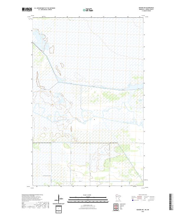 Badger NW, MN-MB — USGS 7.5-minute topo (2022)