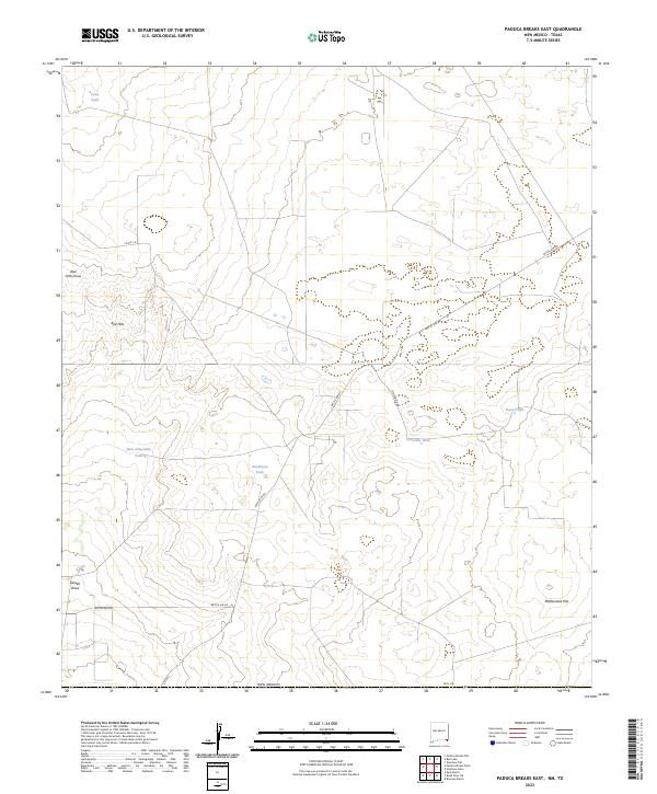 Paduca Breaks East, NM-TX — USGS 7.5-minute topo (2023)