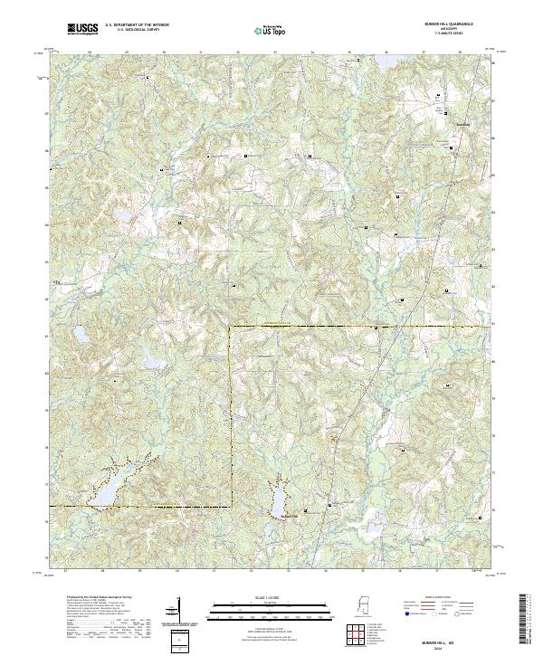 Bunker Hill, MS — USGS 7.5-minute topo (2024)