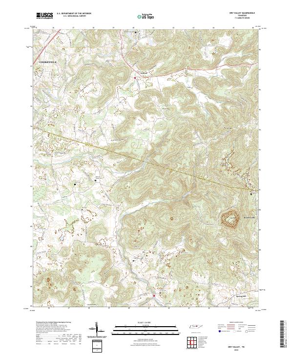Dry Valley, TN — USGS 7.5-minute topo (2022)