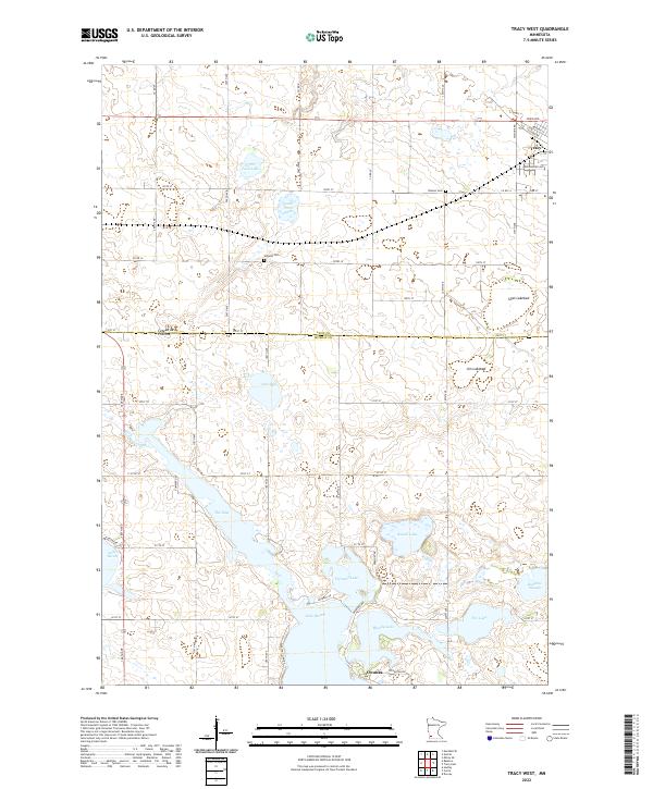 Tracy West, MN — USGS 7.5-minute topo (2022)