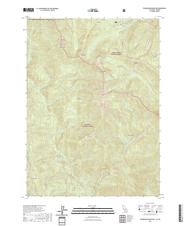 Figurehead Mountain, CA-OR — USGS 7.5-minute topo (2022)