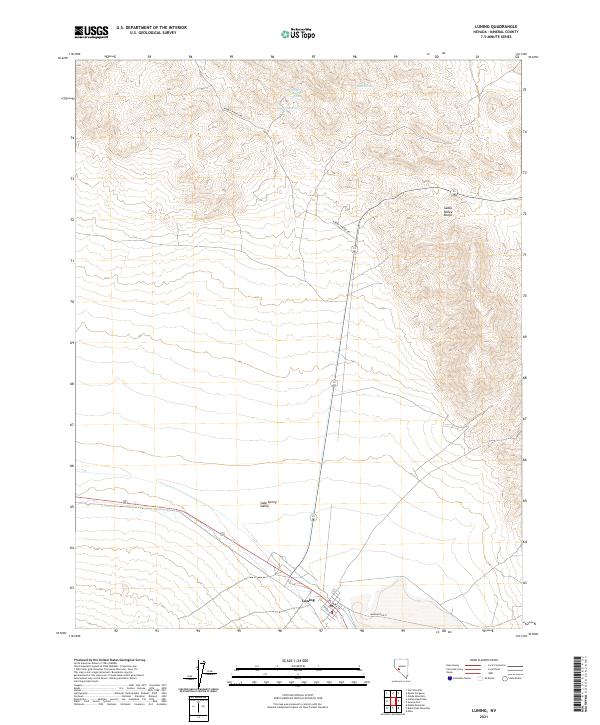 Luning, NV — USGS 7.5-minute topo (2021)