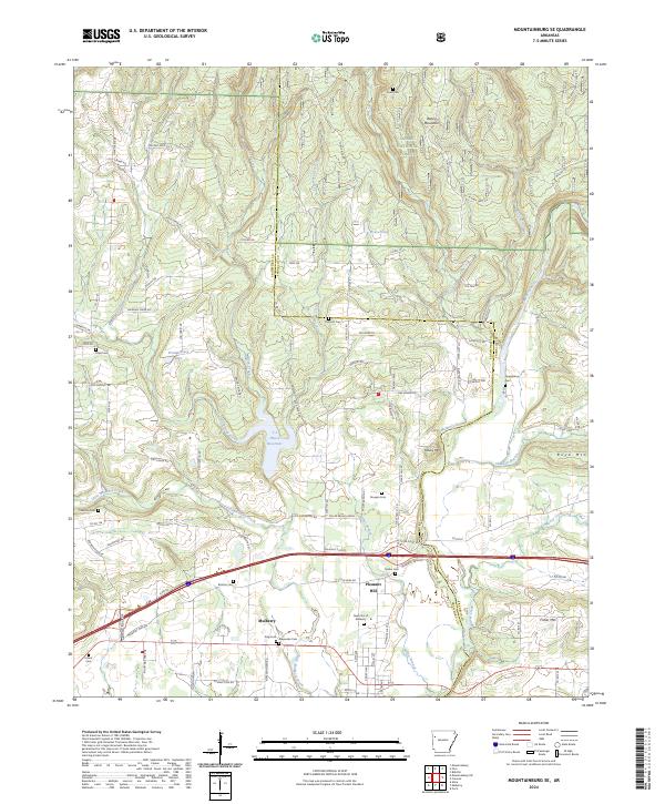 Mountainburg SE, AR — USGS 7.5-minute topo (2024)