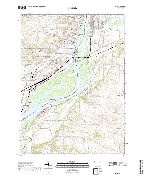 Clinton, IA-IL — USGS 7.5-minute topo (2022)