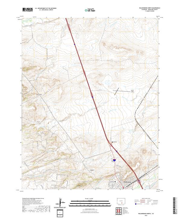 Walsenburg North, CO — USGS 7.5-minute topo (2022)