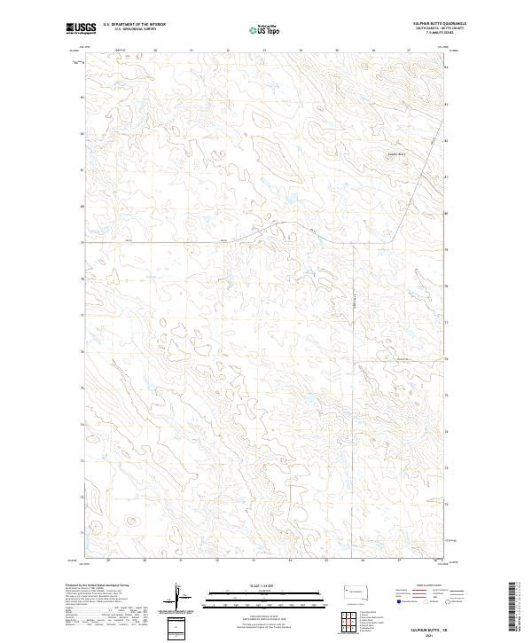 Sulphur Butte, SD — USGS 7.5-minute topo (2021)