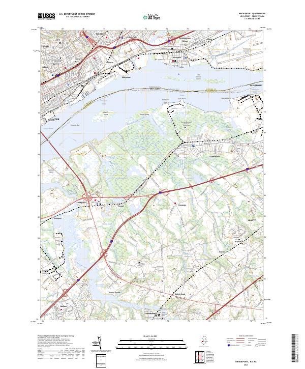 Bridgeport, NJ-PA — USGS 7.5-minute topo (2023)