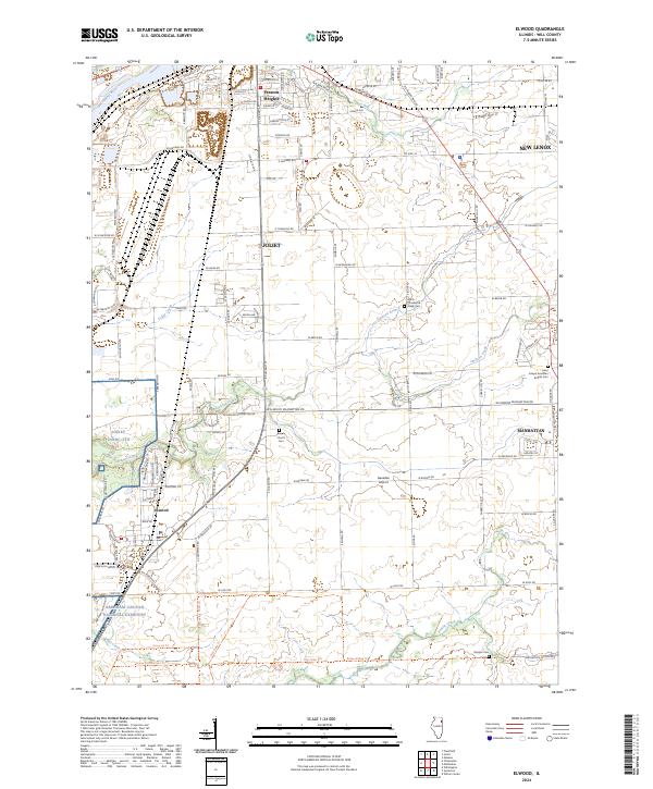 Elwood, IL — USGS 7.5-minute topo (2024)