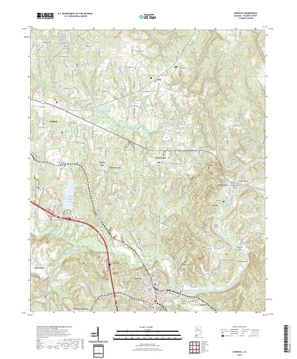Cordova, AL — USGS 7.5-minute topo (2024)