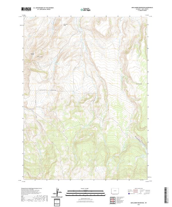Moslander Reservoir, WY — USGS 7.5-minute topo (2021)