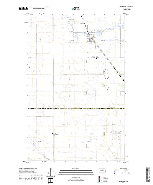 Willow City, ND — USGS 7.5-minute topo (2024)