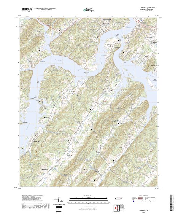 Bacon Gap, TN — USGS 7.5-minute topo (2023)