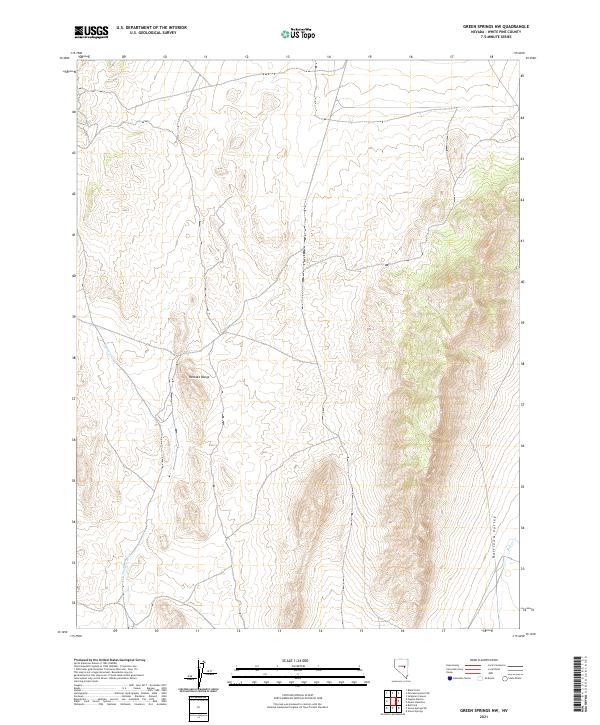 Green Springs NW, NV — USGS 7.5-minute topo (2021)