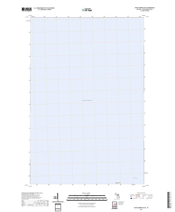 Four Corners OE N, MI — USGS 7.5-minute topo (2023)