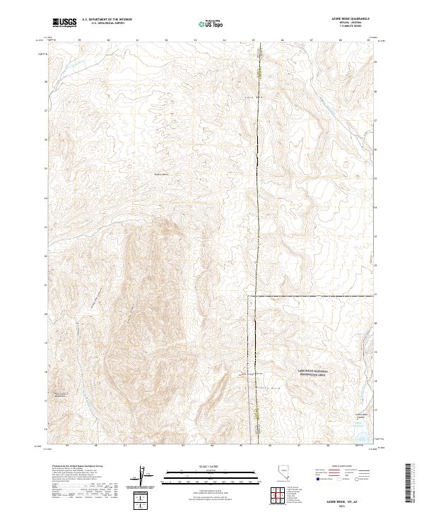 Azure Ridge, NV-AZ — USGS 7.5-minute topo (2021)