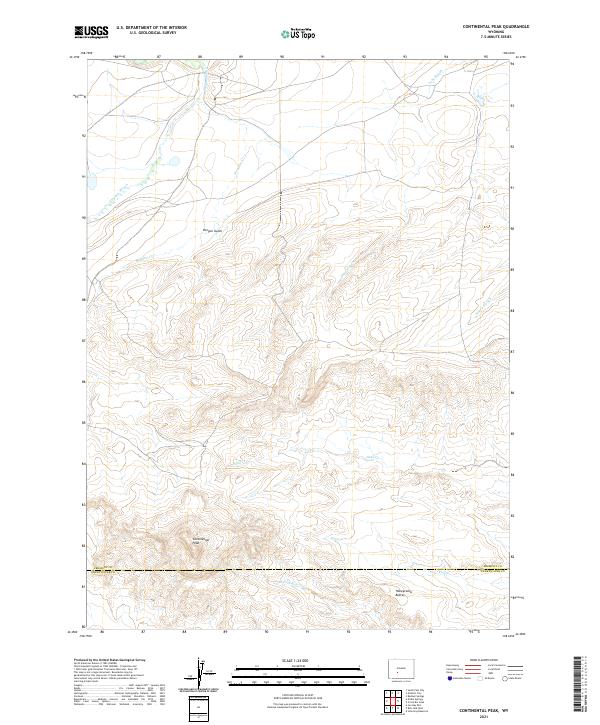 Continental Peak, WY — USGS 7.5-minute topo (2021)
