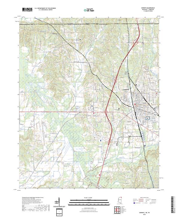 Corinth, MS-TN — USGS 7.5-minute topo (2024)