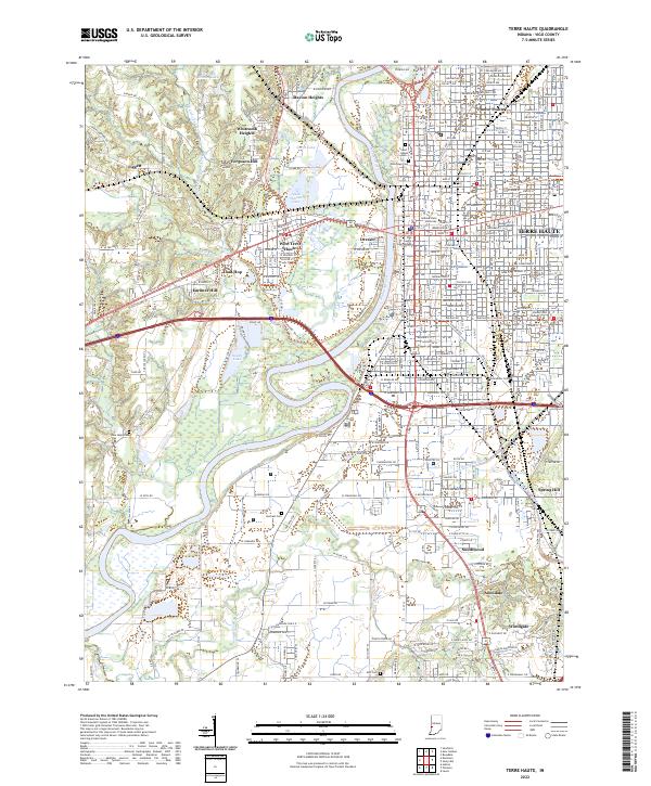 Terre Haute, IN — USGS 7.5-minute topo (2022)