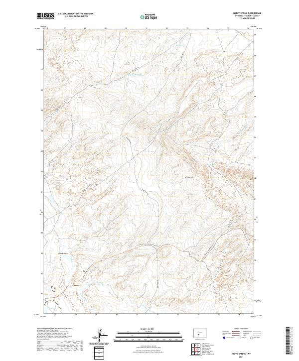 Happy Spring, WY — USGS 7.5-minute topo (2021)