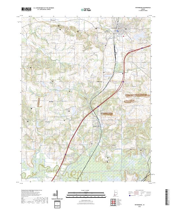 Petersburg, IN — USGS 7.5-minute topo (2022)