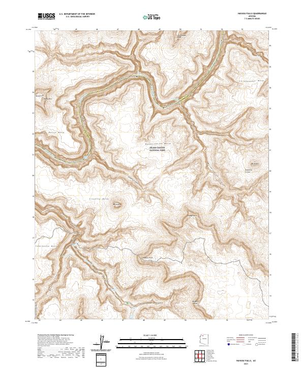 Havasu Falls, AZ — USGS 7.5-minute topo (2021)