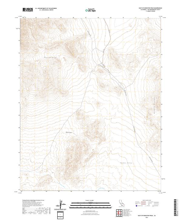 East of Kingston Peak, CA — USGS 7.5-minute topo (2021)