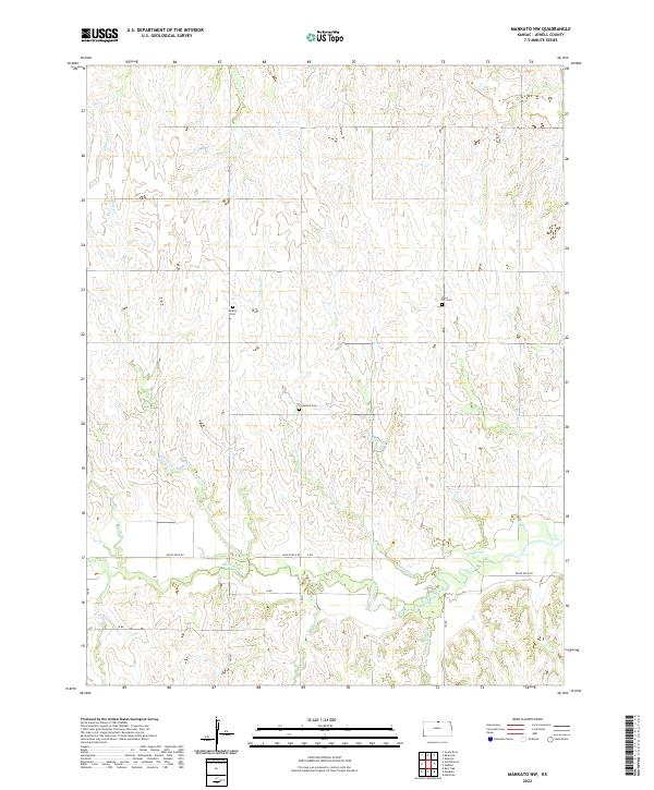 Mankato NW, KS — USGS 7.5-minute topo (2022)