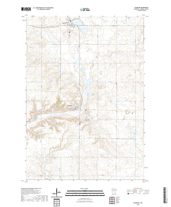 Chandler, MN — USGS 7.5-minute topo (2022)