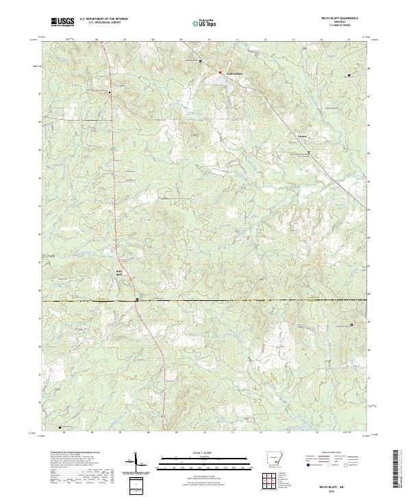 Relfs Bluff, AR — USGS 7.5-minute topo (2024)