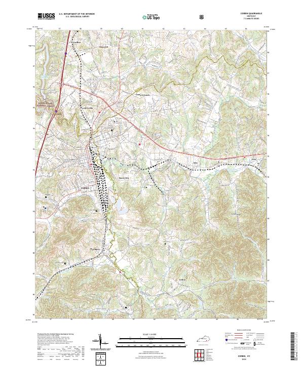 Corbin, KY — USGS 7.5-minute topo (2022)
