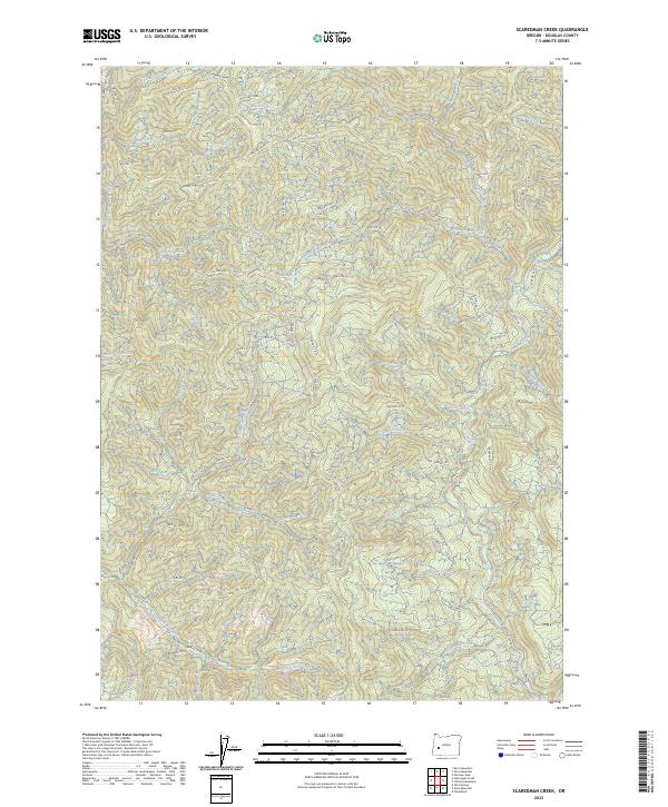 Scaredman Creek, OR — USGS 7.5-minute topo (2023)