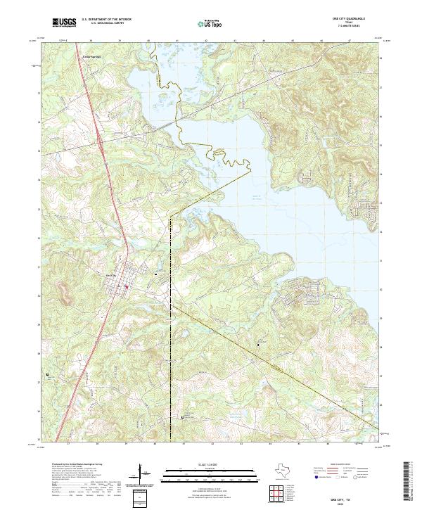 Ore City, TX — USGS 7.5-minute topo (2022)