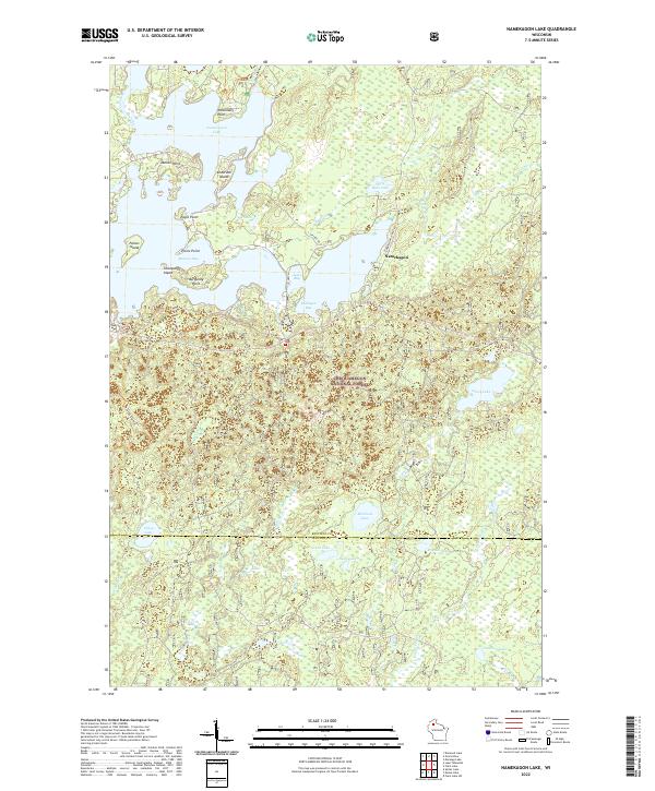 Namekagon Lake, WI — USGS 7.5-minute topo (2022)