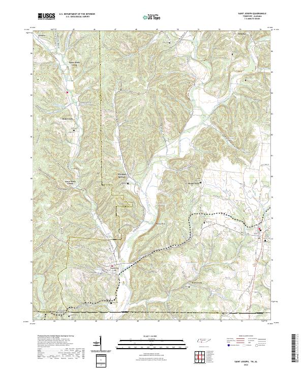 Saint Joseph, TN-AL — USGS 7.5-minute topo (2022)